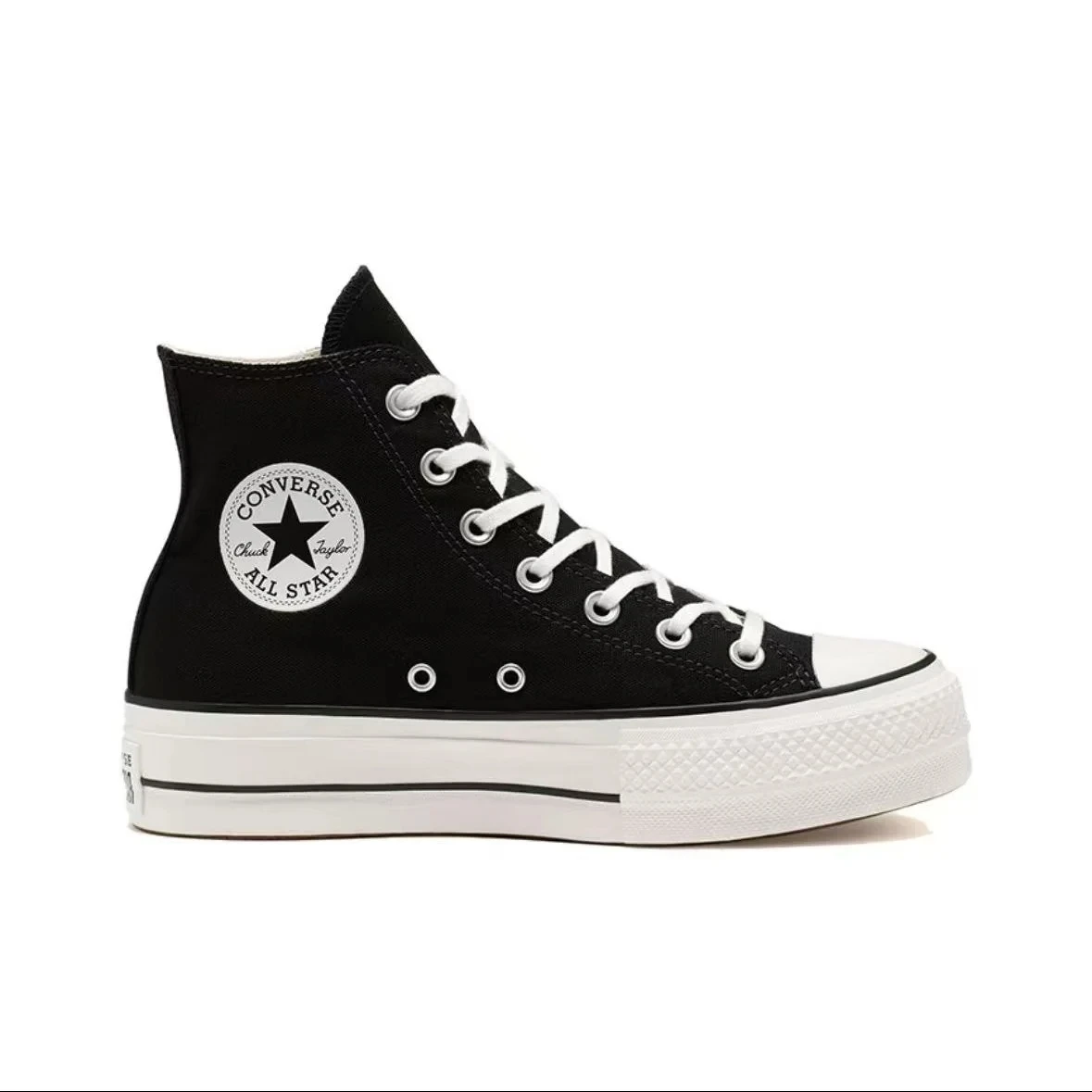 Converse Chuck Taylor All Star Platform Clean Skateboarding Shoes Men and Women Outdoor Canvas Shoes Vintage Sneaker Black