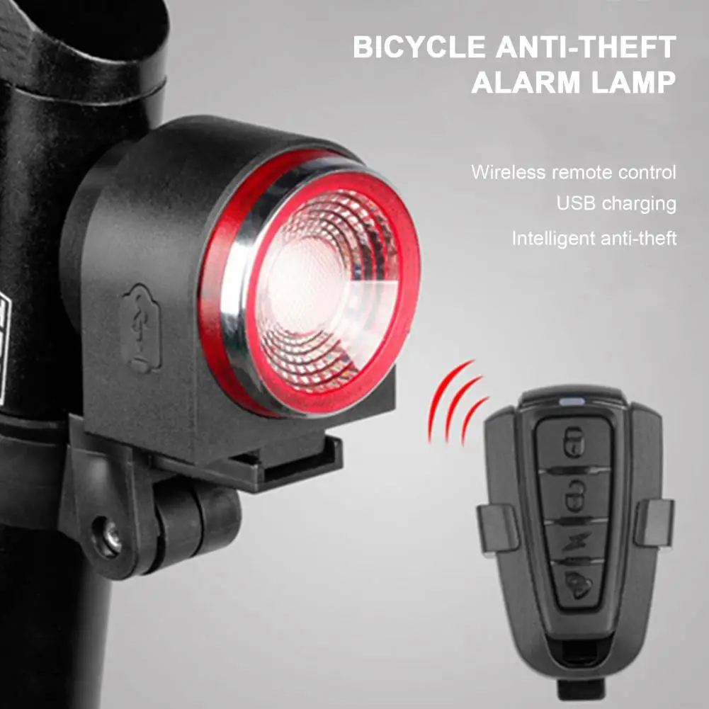 Mtb Bike Rear Light Wireless Remote Control Bicycle Rear Light Warning Taillight Anti-theft Alarm Automatic Brake Tail Light