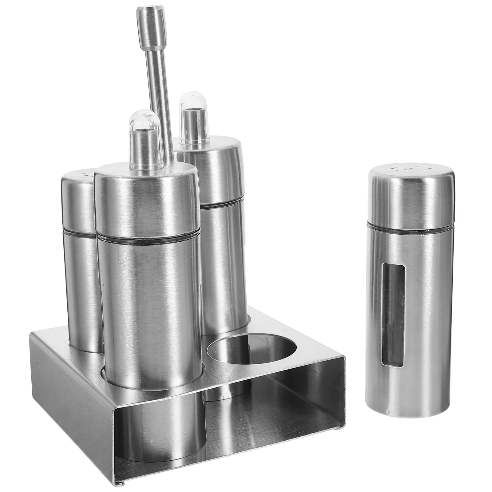 

Stainless Steel Condiment Bottles Salt Pepper Shaker Containers Swivel Lid Kitchen Seasoning Jars Spice Dispenser Reusable Easy
