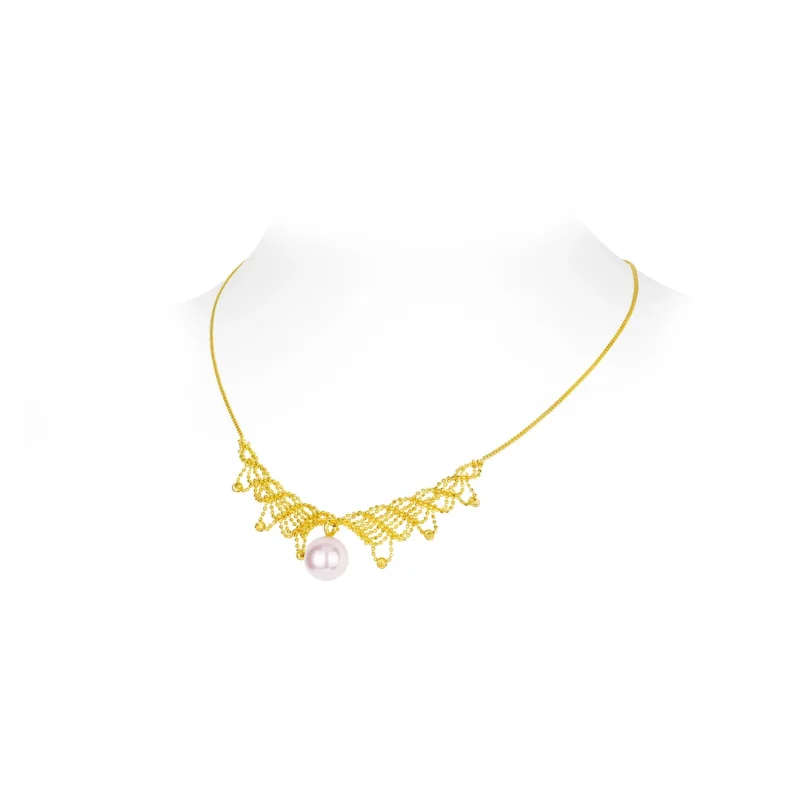 Bellux pendant chain 925 silver synthetic zircon white shell pearl gold lace hollow elegant vintage women's necklace