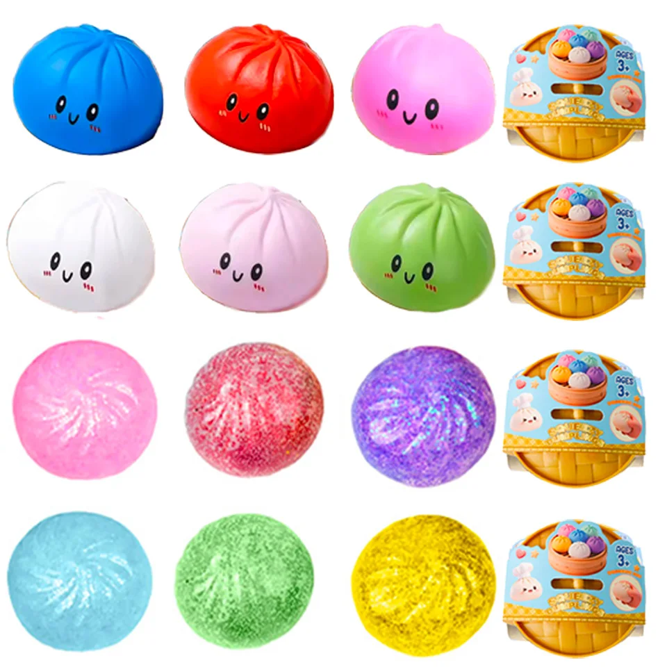 Dumpling Squishy Mysteries: Stressabbau-Fidget-Spielzeuge für Zuhause und Büro, Schreibtisch-Accessoires, Partygeschenk, Mystery Dumpling Squishy