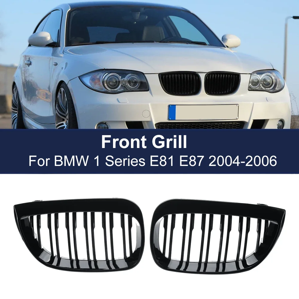 For BMW E81 E87 120d 120i 130i 2004-2007 Front Kidney Grille Pre-facelift Racing Grills Double Slat Grilles Replacement