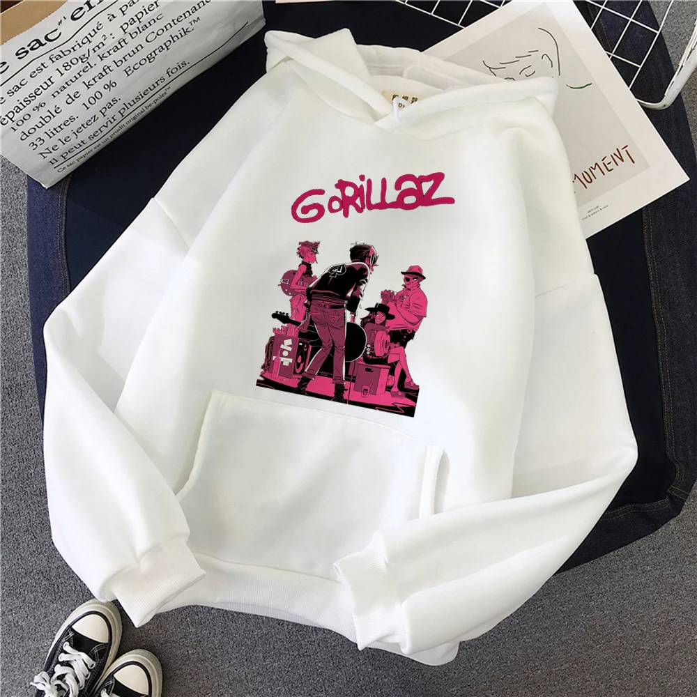 Gorillaz hoodies women 90s japanese sweat y2k harajuku sweatshirts Hood women aesthetic tracksuit