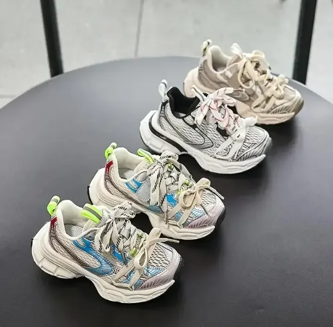 Kids Sneakers New 2024 Spring Summer Fashion Casual Sports Boys Girl Running Trainers Children Mesh Breathable Soft Sole Sneaker