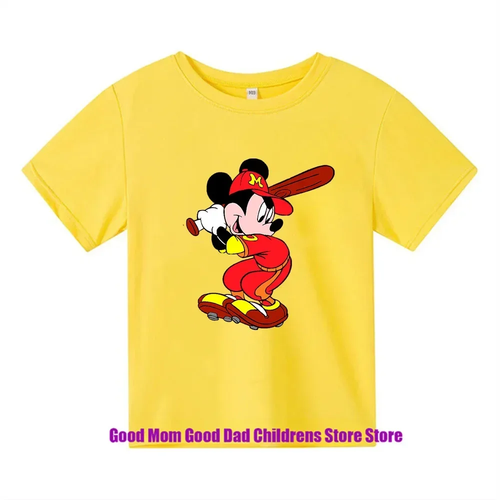 Disney, Mickey Mouse, Mickey, Anime, Cartoon, T-shirt, Loose, Fashionable, Looking Good, Boys, Girls, Summer 2024 New