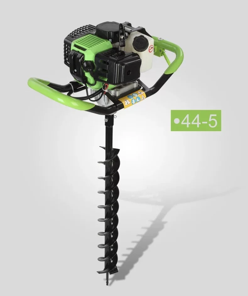 Combustion Engine Auger 44-5 Square Frame Digger Ground Digging Cultivator 52CC Drill for Earth Agricultural Machinery