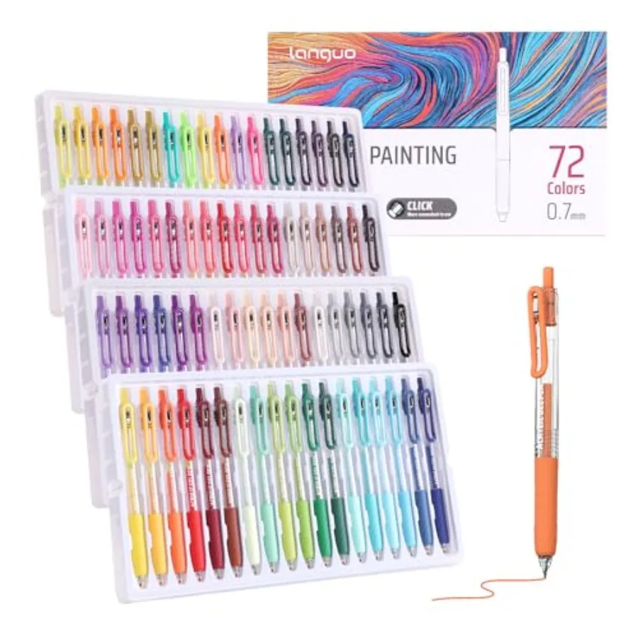 

Acrylic Gel Pens for Coloring Colors Click Acrylic Paint Pens Set with 0.7mm Tip for Adult Coloring Colored Gel Pens for Black