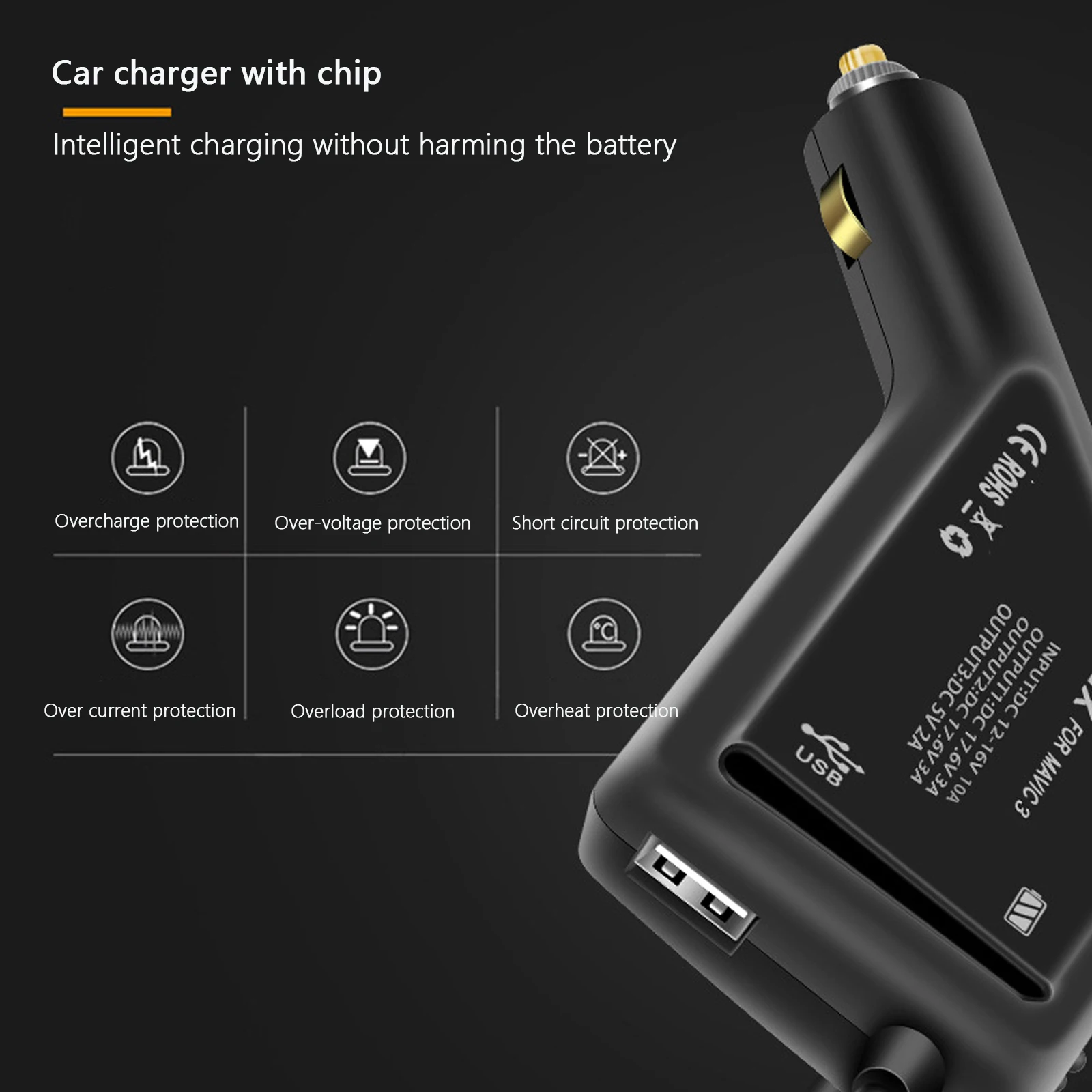 For DJI Mavic 3 Intelligent Battery Charging Hub 3 in 1 Car Charger for DJI Mavic 3 Cine Drone Car Connector USB Adapter