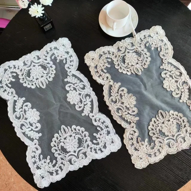 

European Simple Rectangular Embroidery Table Mat Placemat Cover for Laptop Computer Bookcase Living Room Study Bedroom Decor