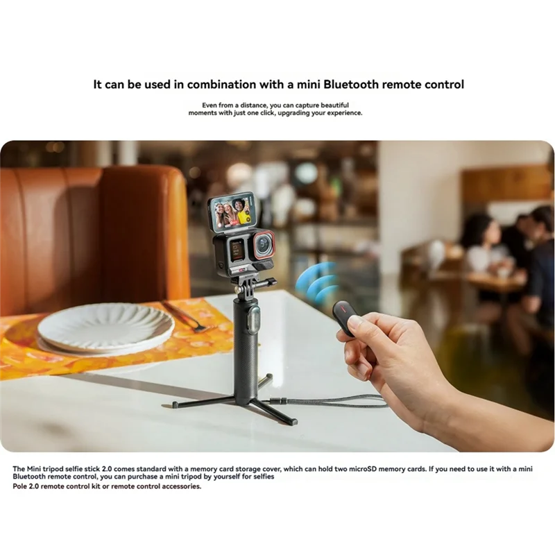 

ABVO-For Insta360 Mini Tripod Selfie Stick Remote Kit 2.0 With 1/4Inch Mount For Enhanced Photography And Videography