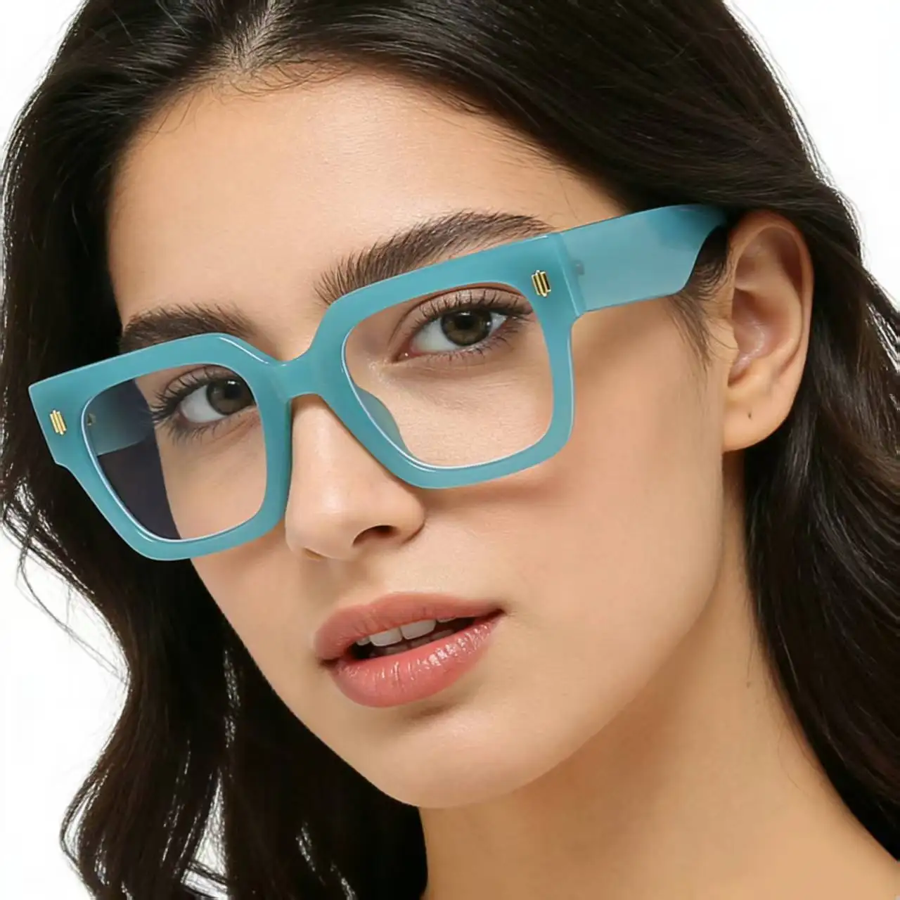 European and American square large-frame anti-blue glasses, fashionable men's and women's cross-border glasses ins street shooting anti-blue flat glasses view 3