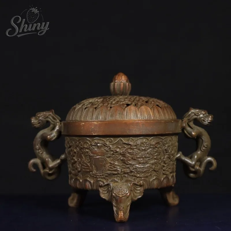 

Antique Pi Xiu Incense Burner Stick Holder Three Legged Sandalwood Incense Burner Tea Ceremony Home Decoration