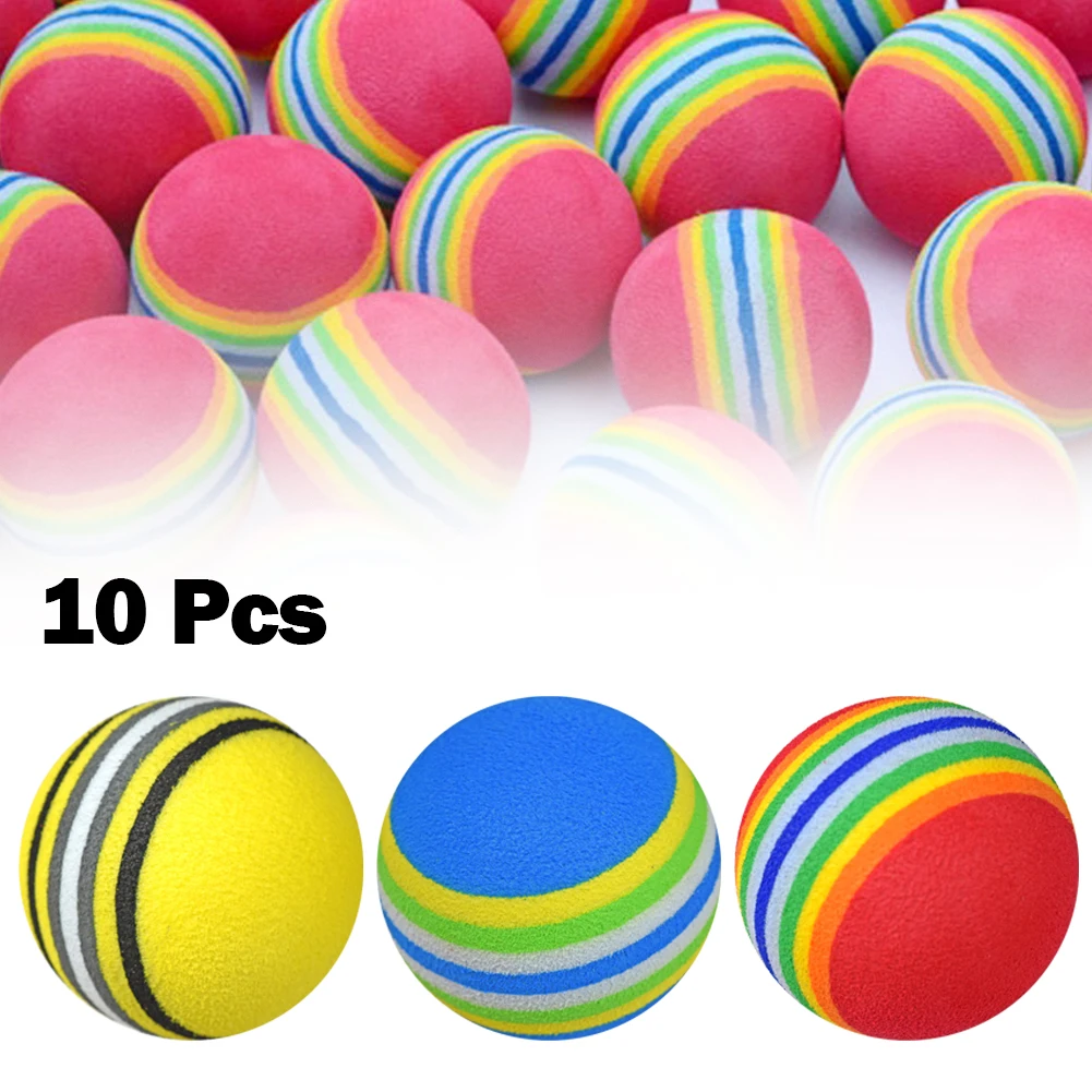 

10 Pcs Golf-Swing Training Foam Balls Indoor Practice Rainbow Sponge Balls Flexible Soft Golf-Practice Ball Training Assist Part