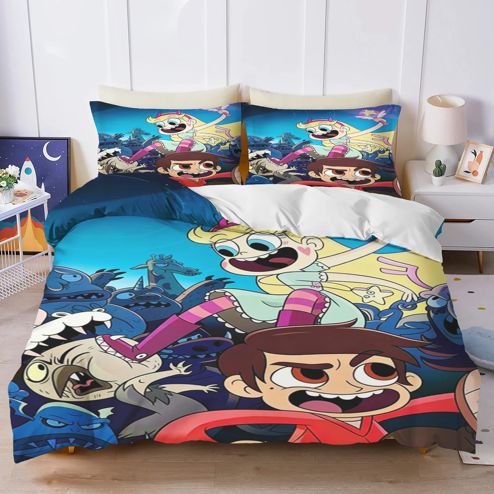 

Комплект постельного белья Star Butterfly Home Bedroom Comforte из полиэстера в скандинавском стиле, подходит для детей и взрослых, 3 предмета в комплекте
