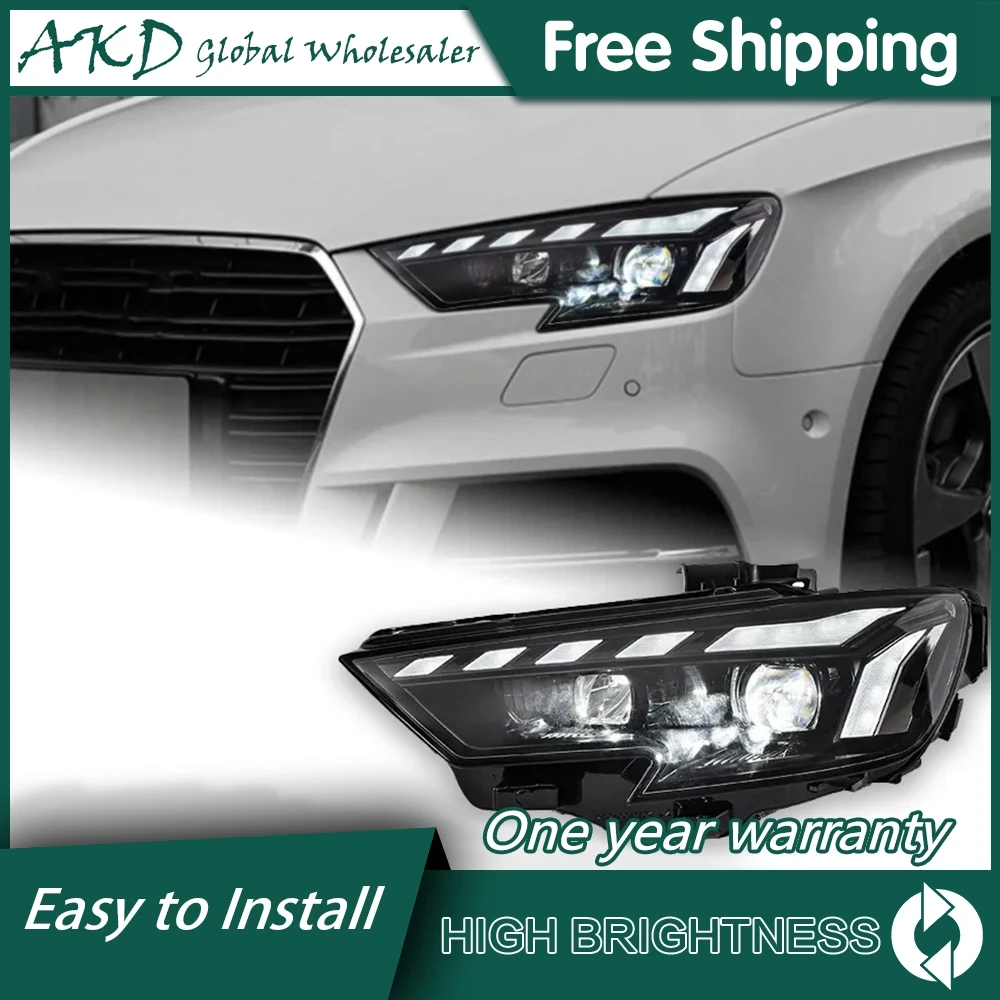 Car For Audi A3 8V 2013-2021 S3 RS3 Sedan Hatchback Headlights Drl Hella Led Bi Xenon Bulb Fog Lights Car Accessory Head Lamp