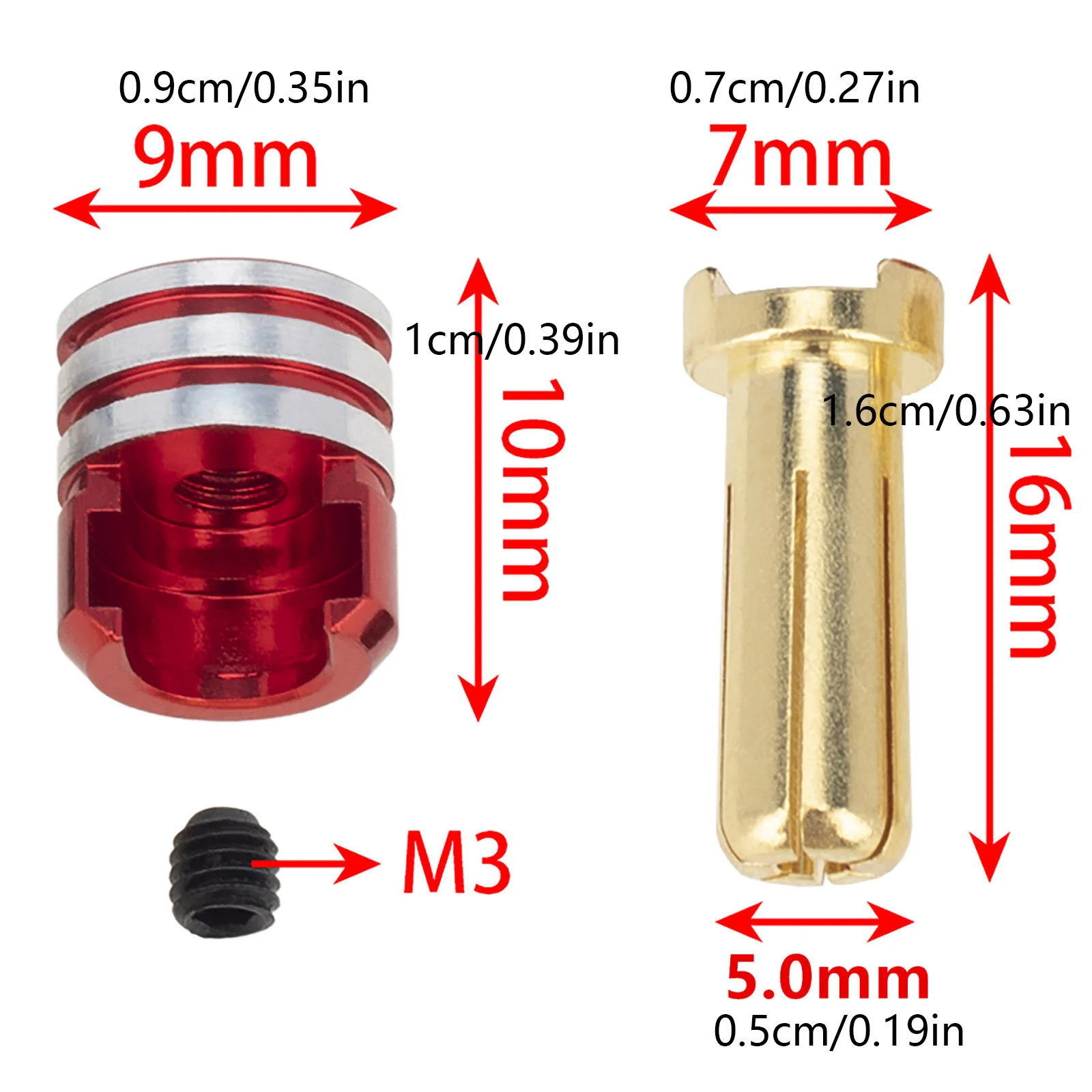 4 ピース/セットバッテリーヒートシンク弾丸プラグ & グリップキット 5.0 ミリメートル 1/10 オフロードトラック RC カーアクセサリーアップグレードパーツ新しい