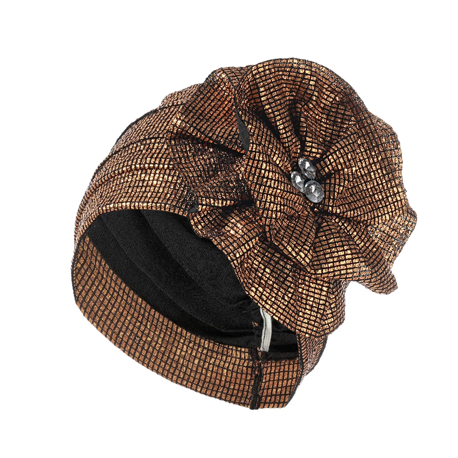 لامع زهرة عمامة قبعة هندية مسلم الحجاب بريق بونيه بيني النساء الكيماوي قبعة فقدان الشعر الحجاب حك Turbante Mujer