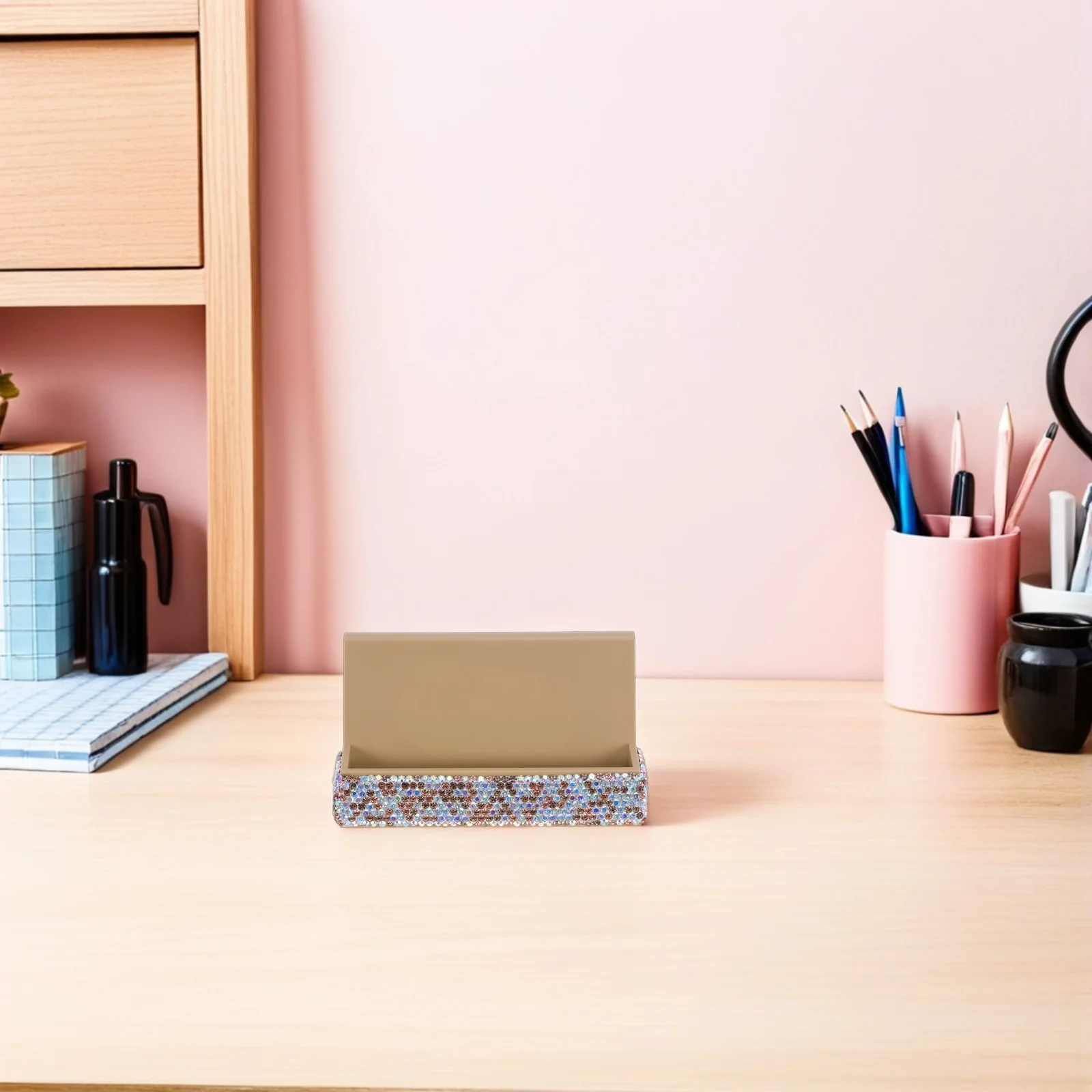 Хрустальный бизнес-держатель со стразами, настольный органайзер с именем для офисного стола, визитная карточка, стенд, коробка для хранения, вертикальный