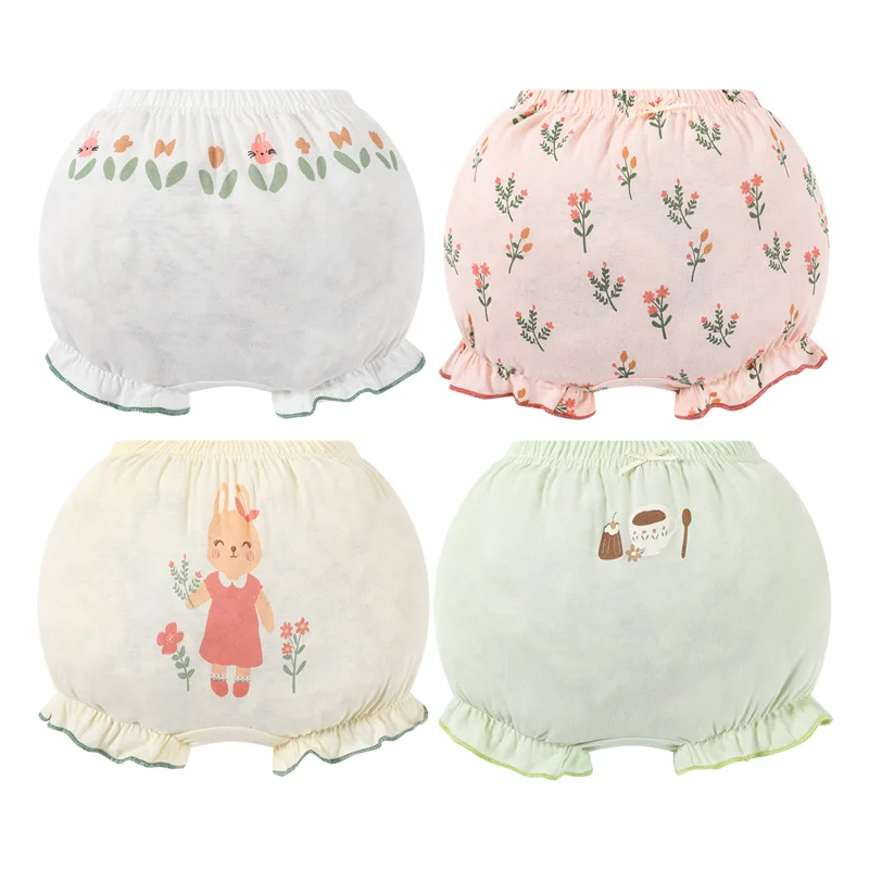 2/3/4 Piece/Lot Baby 100% Cotton Panties Kids Infant Newborn Fashion Cute Cartoon Soft Underpants Children Wear Outside Shorts