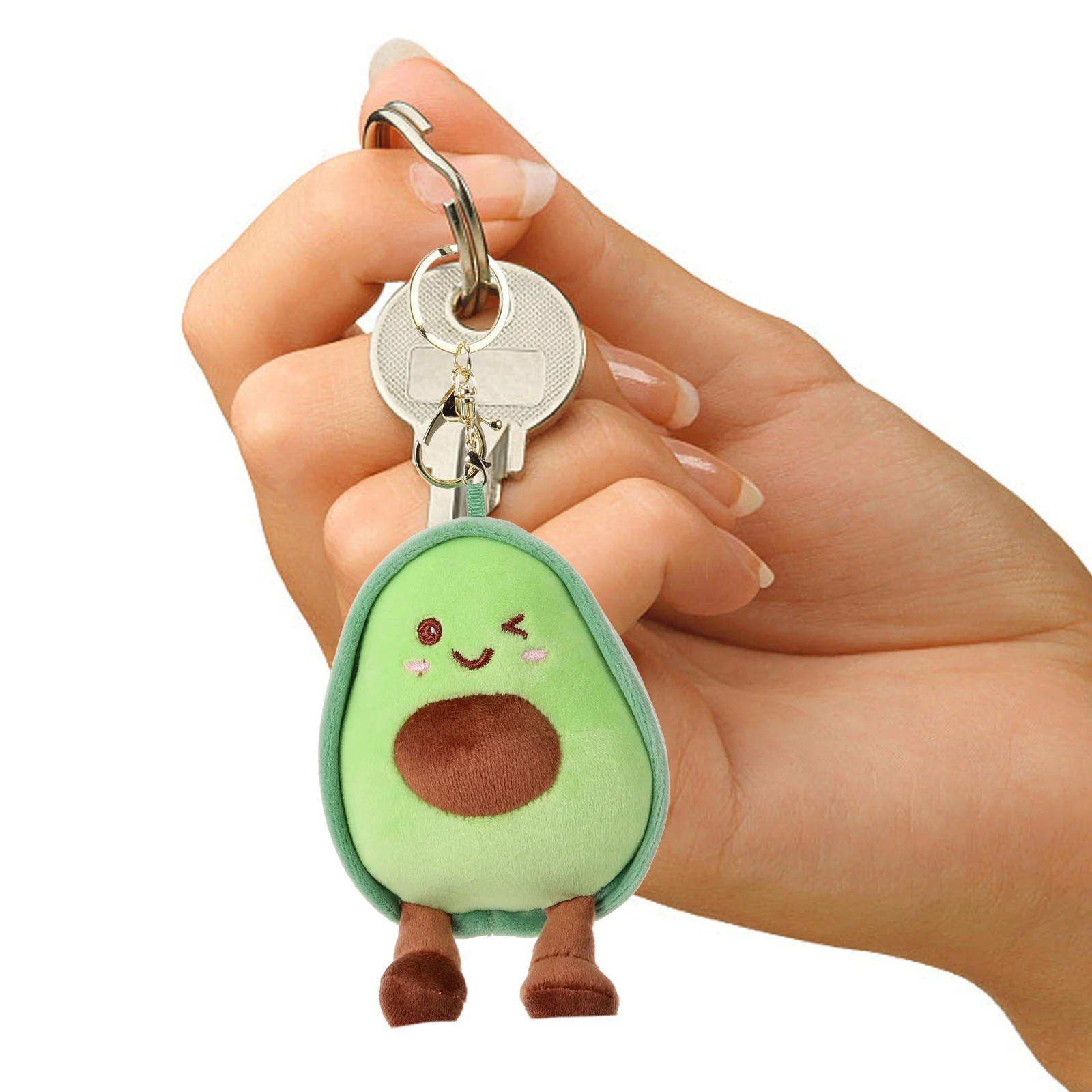 Kawaii Avocado Key Chain Plush Keyring KeyChain Yolk Key Chain Toy for Car Key Bag Pendant