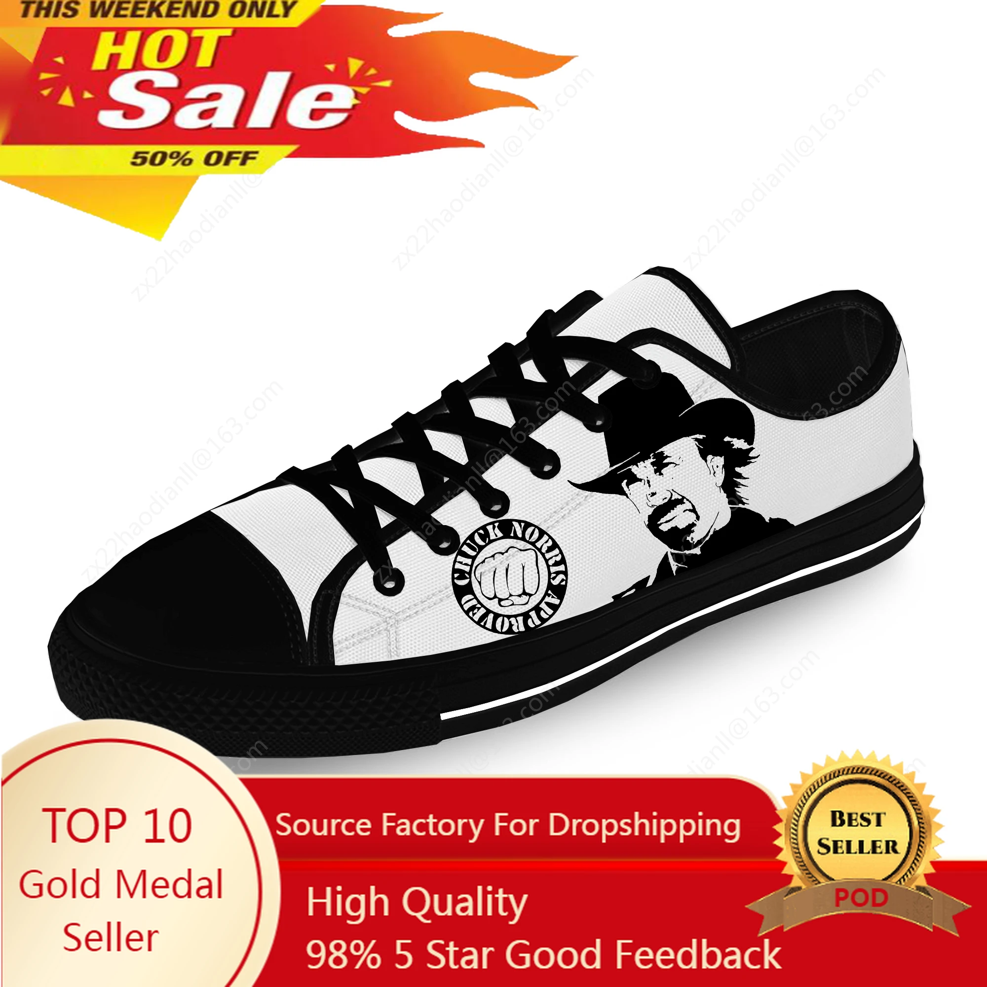 

Chuck Norris Low Top Sneakers Mens Womens Teenager Casual Shoes Canvas Black Shoes 3D Printed Breathable Lightweight Shoe