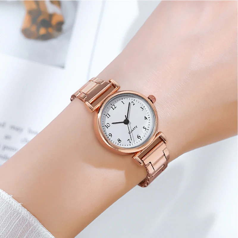 Fashion Women Watches Small Arabic Dial Steel Band Ladies Quartz Watch image 5