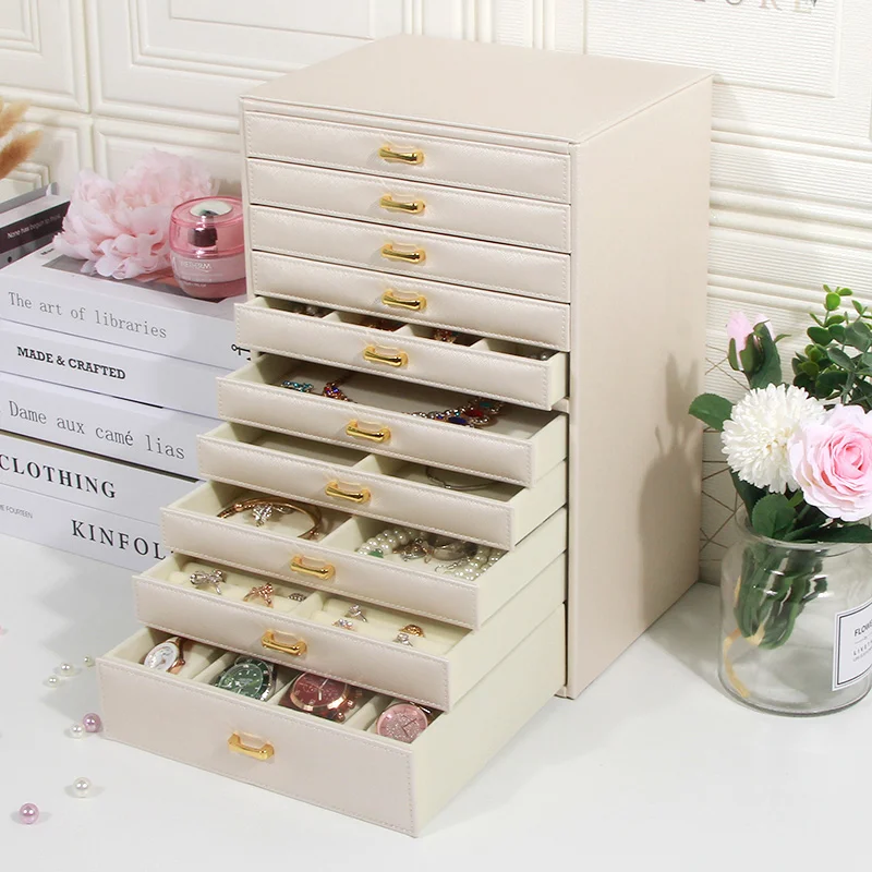 

Large capacity multi-layer jewelry box multi-function Korean European hand jewelry storage box jewelry cabinet birthday gift fem