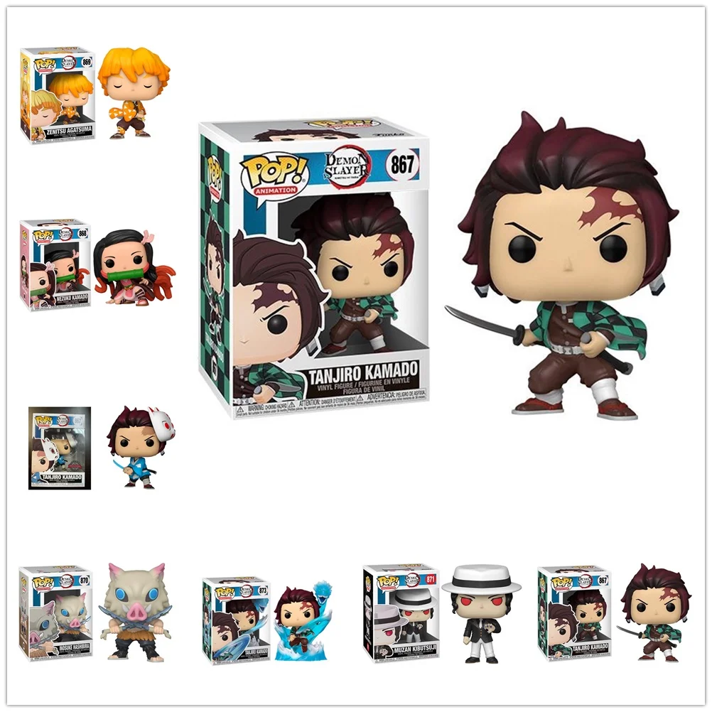 FUNKO POP Demon Slayer Tanjiro # 867 Nezuko # 868 Zenitsu # 869 figuras de ação coleção figura de vinil modelo brinquedos carvinal presente de natal