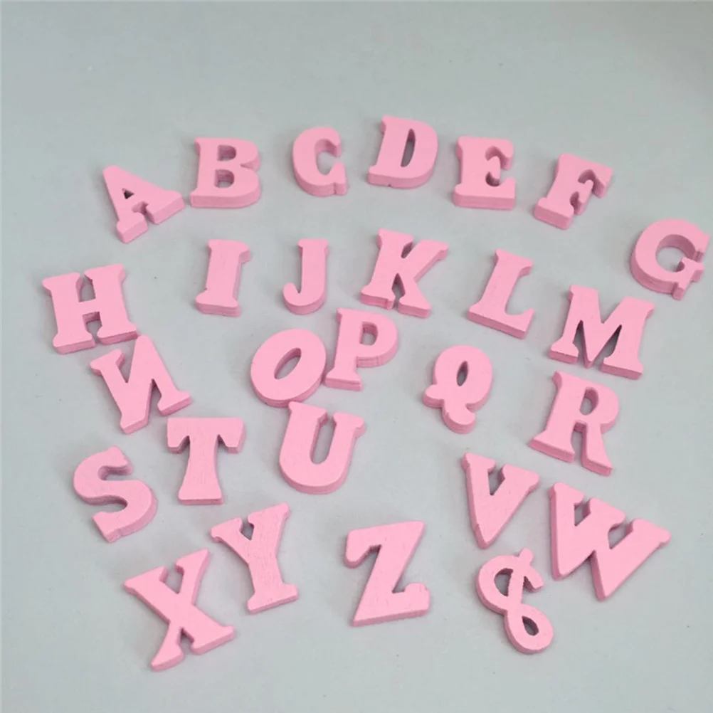 100 Pcs Hand Decor Woodsy Home Letters Wall Creative Chip Wooden Crafts Accessories English Slices DIY Chips Puzzle