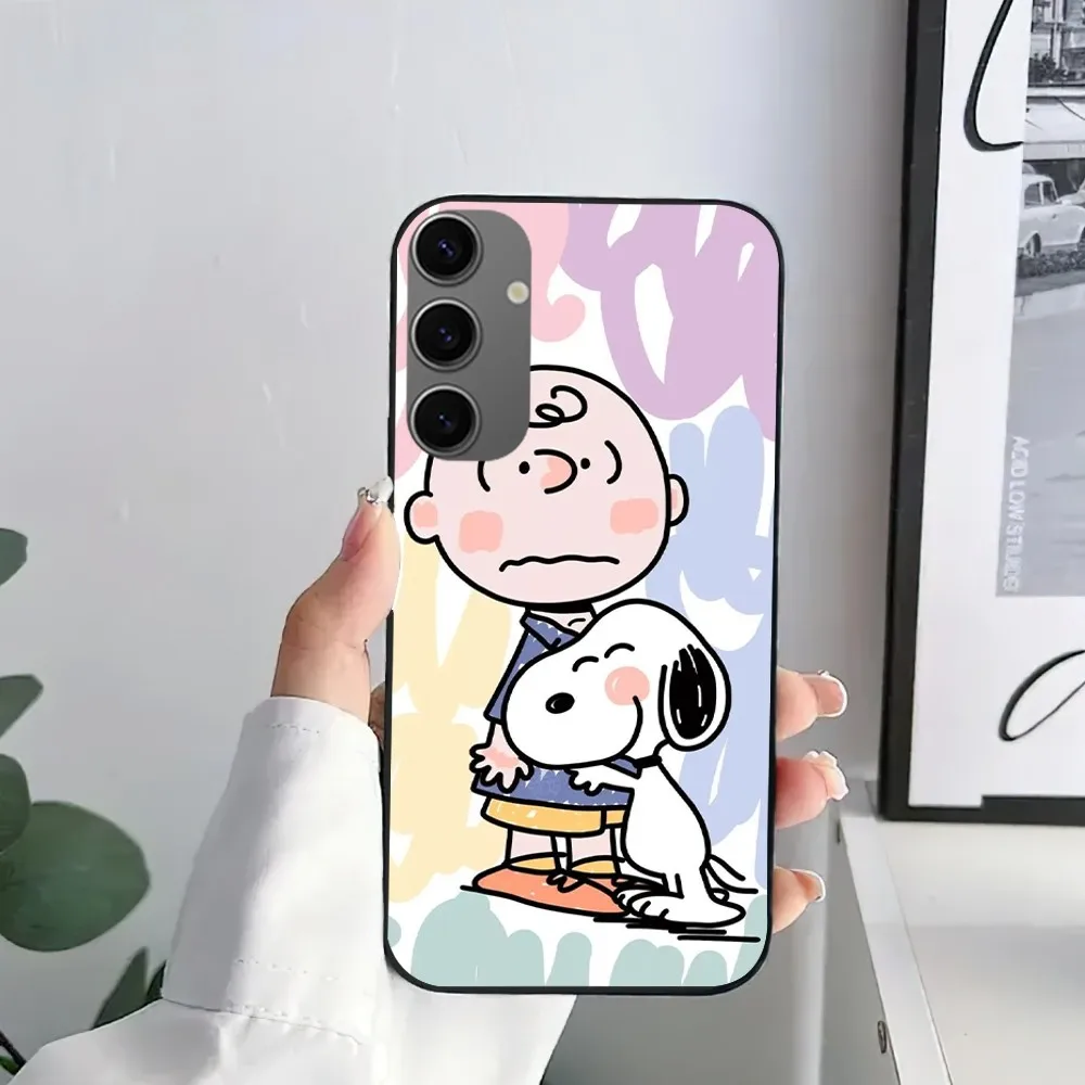 MINISO Cartoon S-Snoopy Phone Case For Samsung Galaxy S21 S22 S23 S30 Note 10 20  Plus Lite FE ULTRA Shell