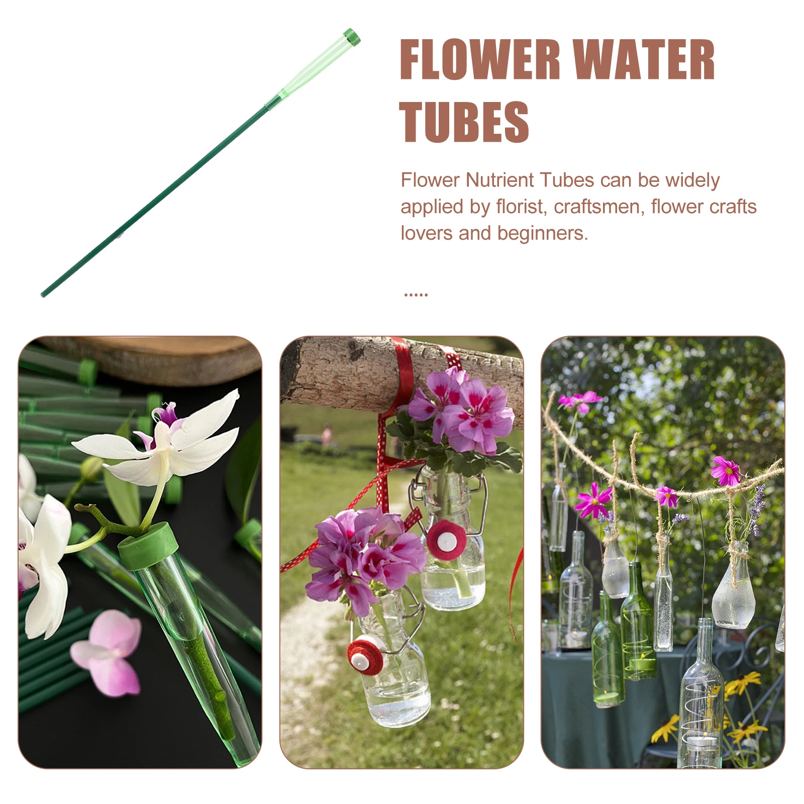 

5 Sets Water Storage Pipe Flowers Floral Arrangement Supplies Tube Small Stem Tubes Plastic