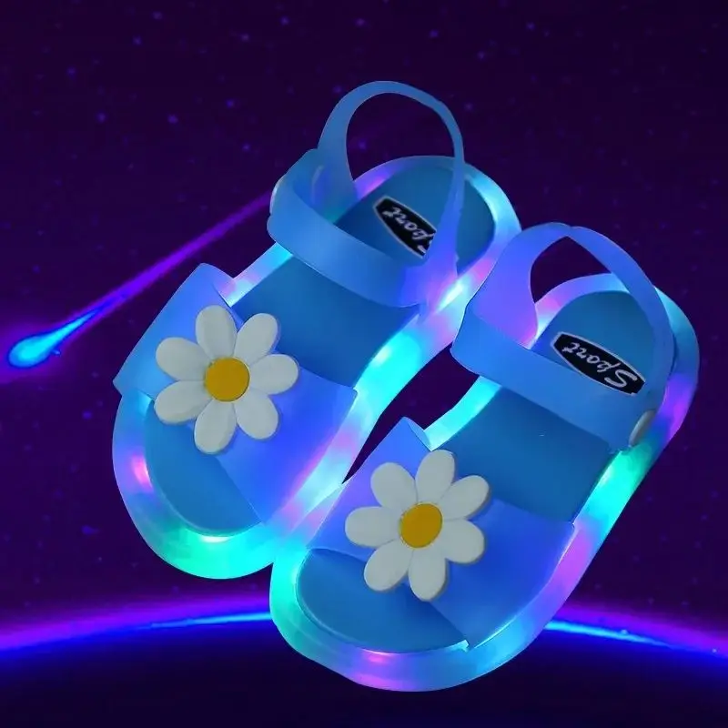 Children Luminous Sandals Cartoon Cute Fashion Sandals Unicorn Luminous Sandals Cute Cartoon Crystal Shoes