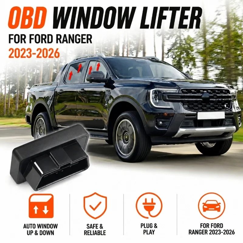 Intelligent OBD Window Closer Module For Ford Ranger 2023-2026 Auto Window Up & Down, Plug & Play, LHD/RHD Smart Window Control
