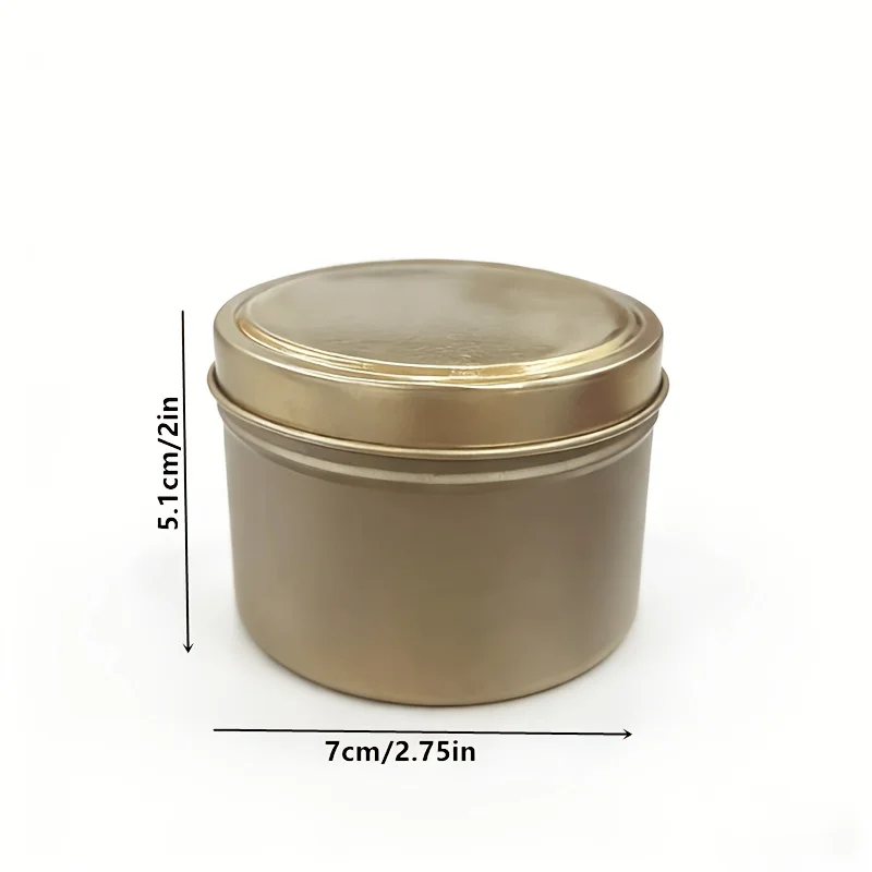 Empty Gold Candle Tins Round Metal Jars with Lids DIY Candle Making Storage Containers for Home Decor