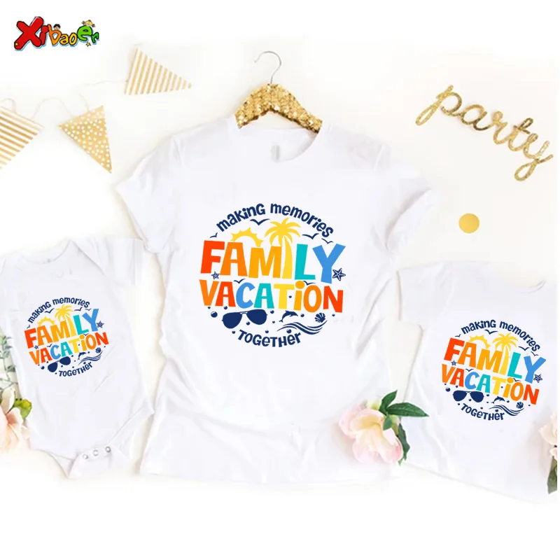 Family Vacation 2024 T Shirt Matching Family Outfits Family Trip 2024 Shirts Party Clothing Family Look Kids Clothes Boy Famille