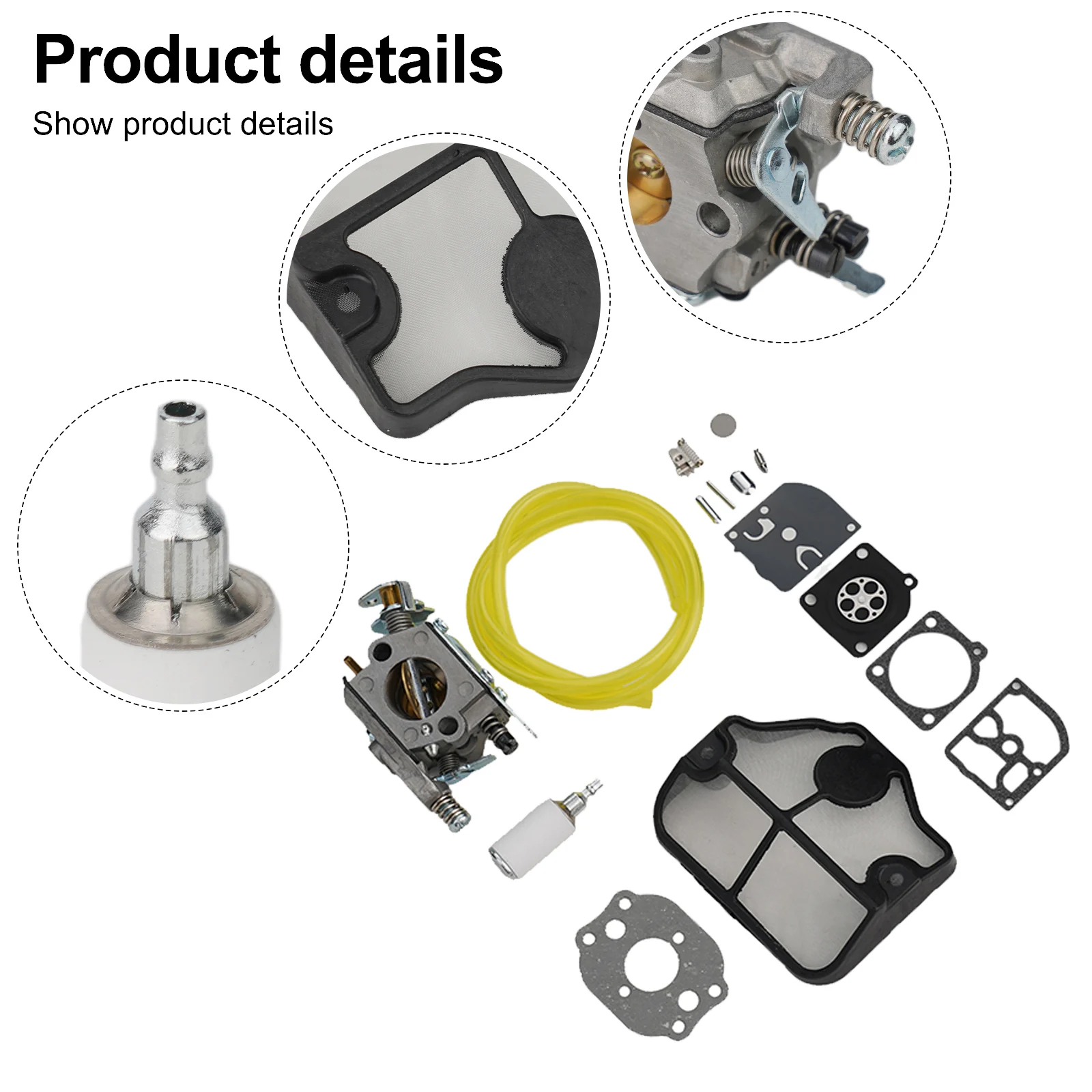 Carburador Kit de substituição, Chainsaw Assembly, Garden Power Tool Parte, Acessório para 36, 41, 136, 137, 141, 142, C1Q-W29E