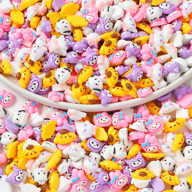 Miniso الكرتون الحيوان مختلط DIY كريم اللثة الراتنج حالة الهاتف المحمول Guka المواد اليدوية مشبك شعر الملحقات ثلاثية الأبعاد