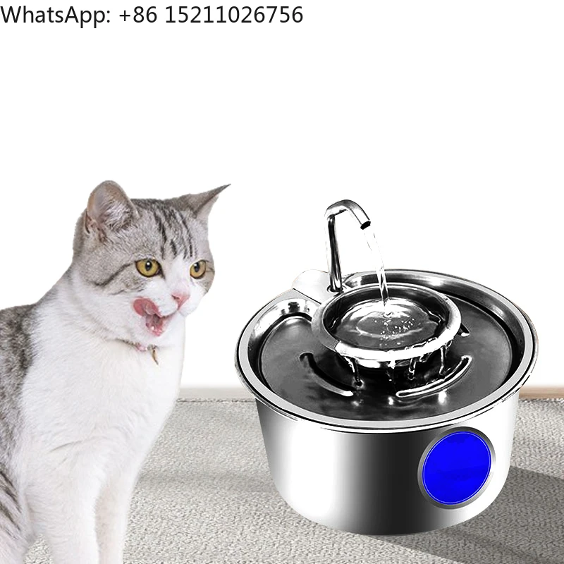 Rechargeable Battery Wireless Cat Water Feeder Fountain Super Filter Dog Drinking Fountain Stainless Steel Pet Water Fountain