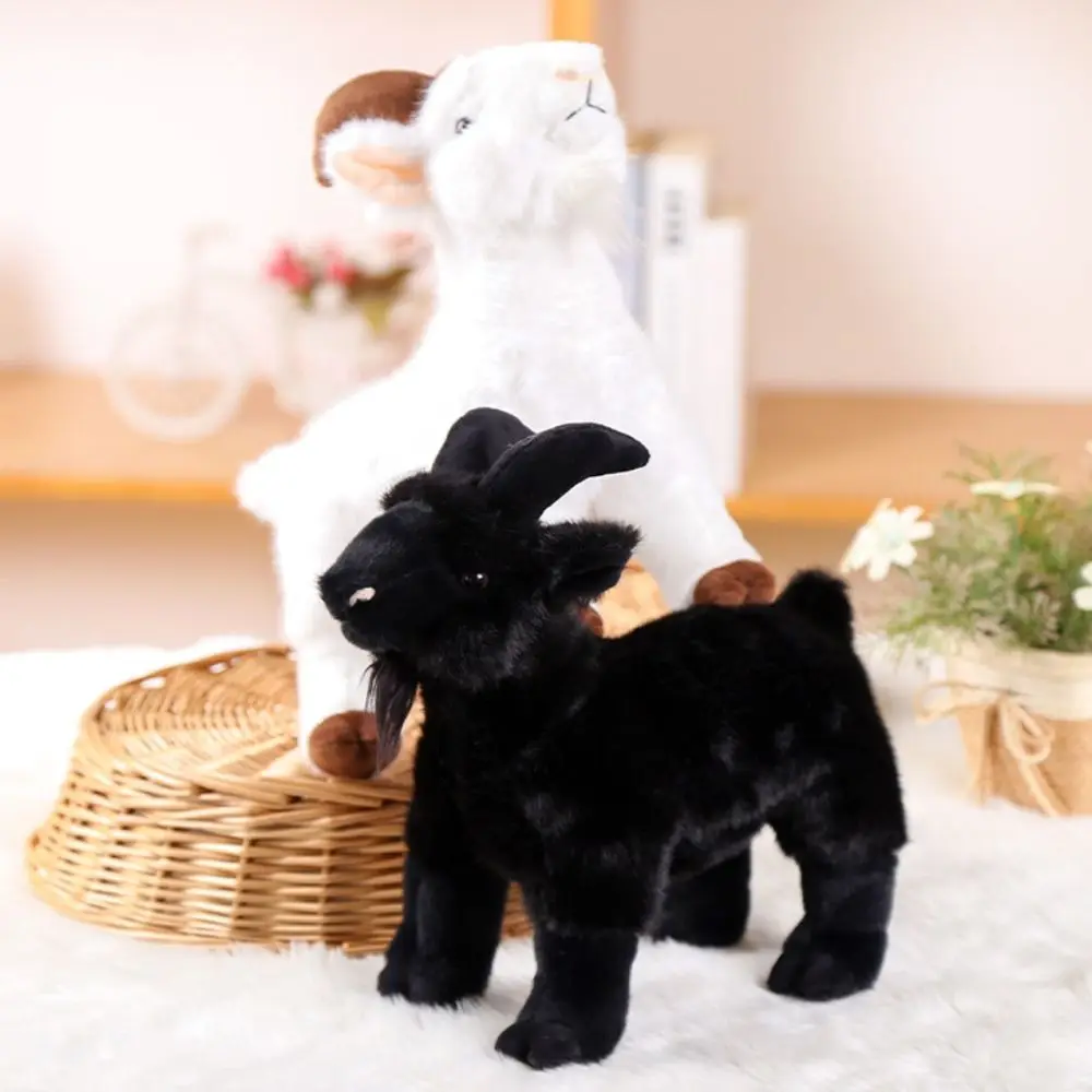 Simulation Doll PP Cotton Baby Goat Plush Doll 18/30cm Fluffy Horned Sheep Plush Toys Stuffed Lovely Baby Goat Keychain Children