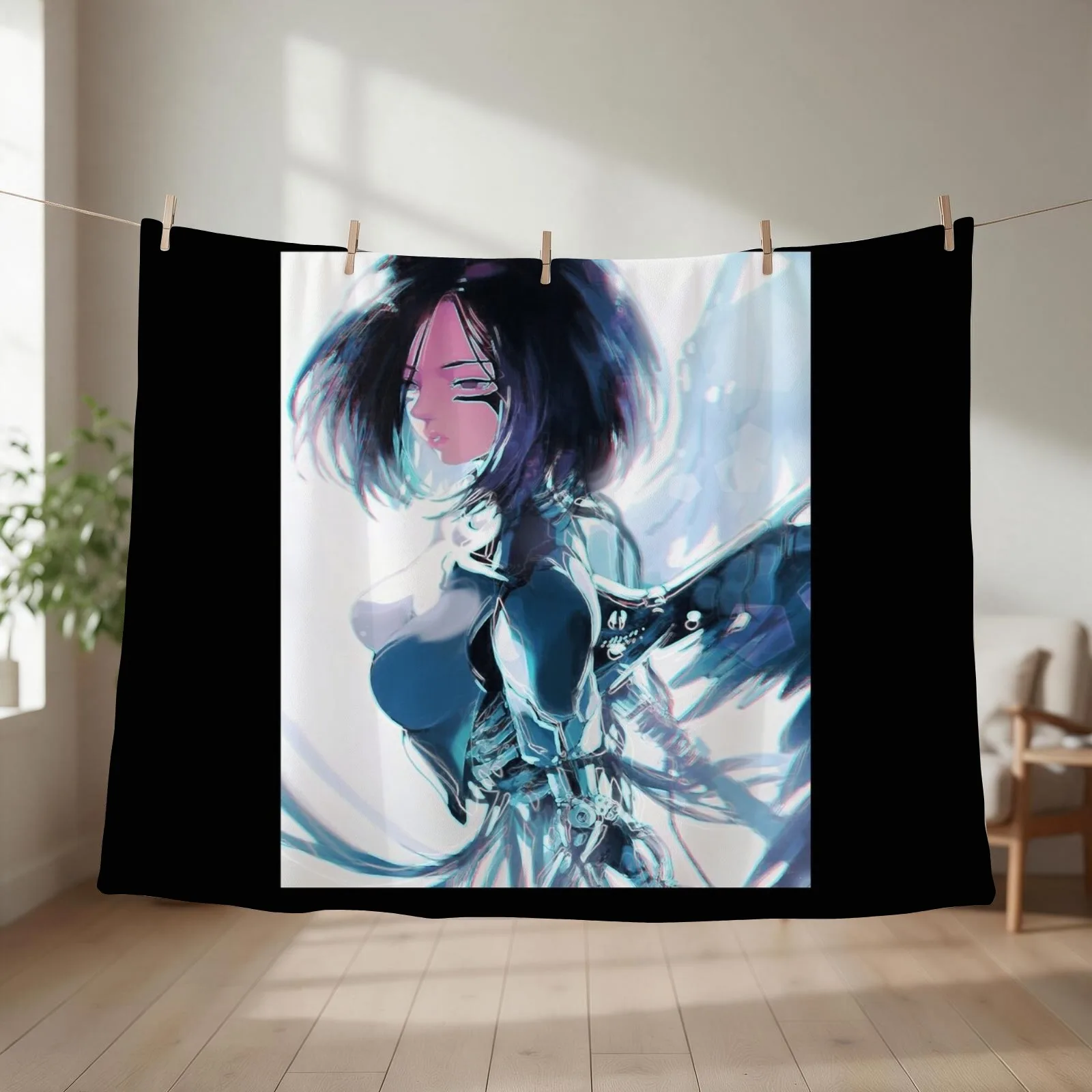 Alita: Battle Angel Throw Blanket Hairy Decoratives Camping Thins Blankets