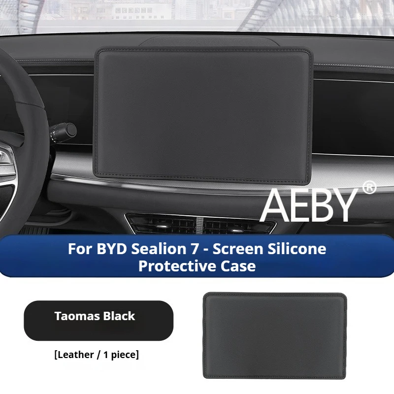 AEBY para BYD Sealion 7 2024 Protetor de tela de toque de couro, capa de exibição de navegação transparente HD antiarranhões, acessórios para carro