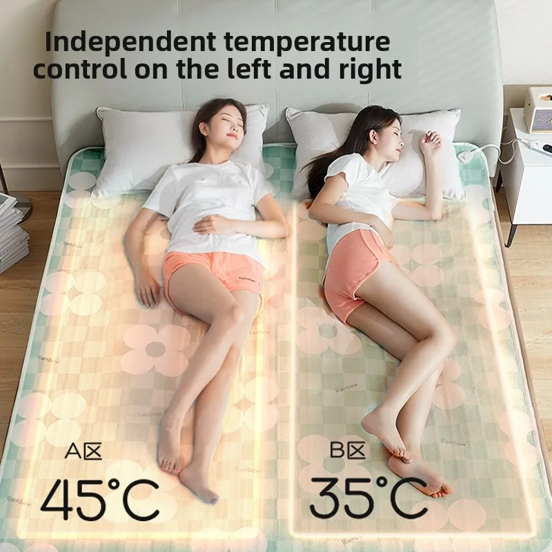 Rainbow Life Electric Blanket Single Double Dual Control Smart Timer Adjustable Temperature Dehumidifying Dorm Room Home