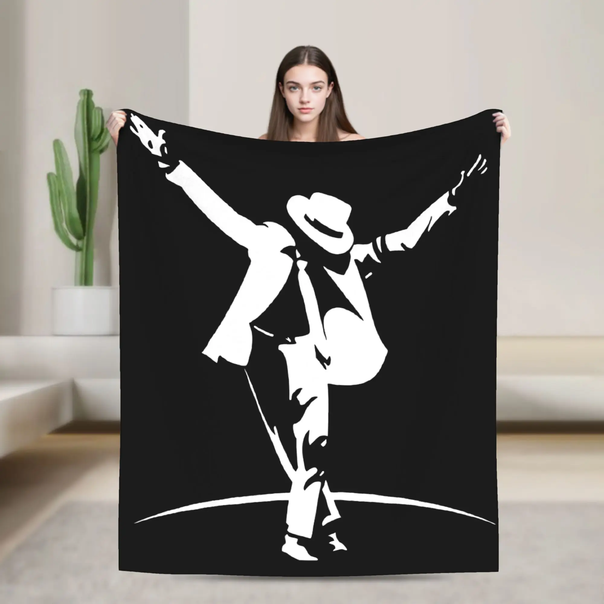 Music Musician MJ Plush Blanket J-Jacksons Singer Creative Throw Blanket for Home Hotel Sofa  125*100cm Bedspread