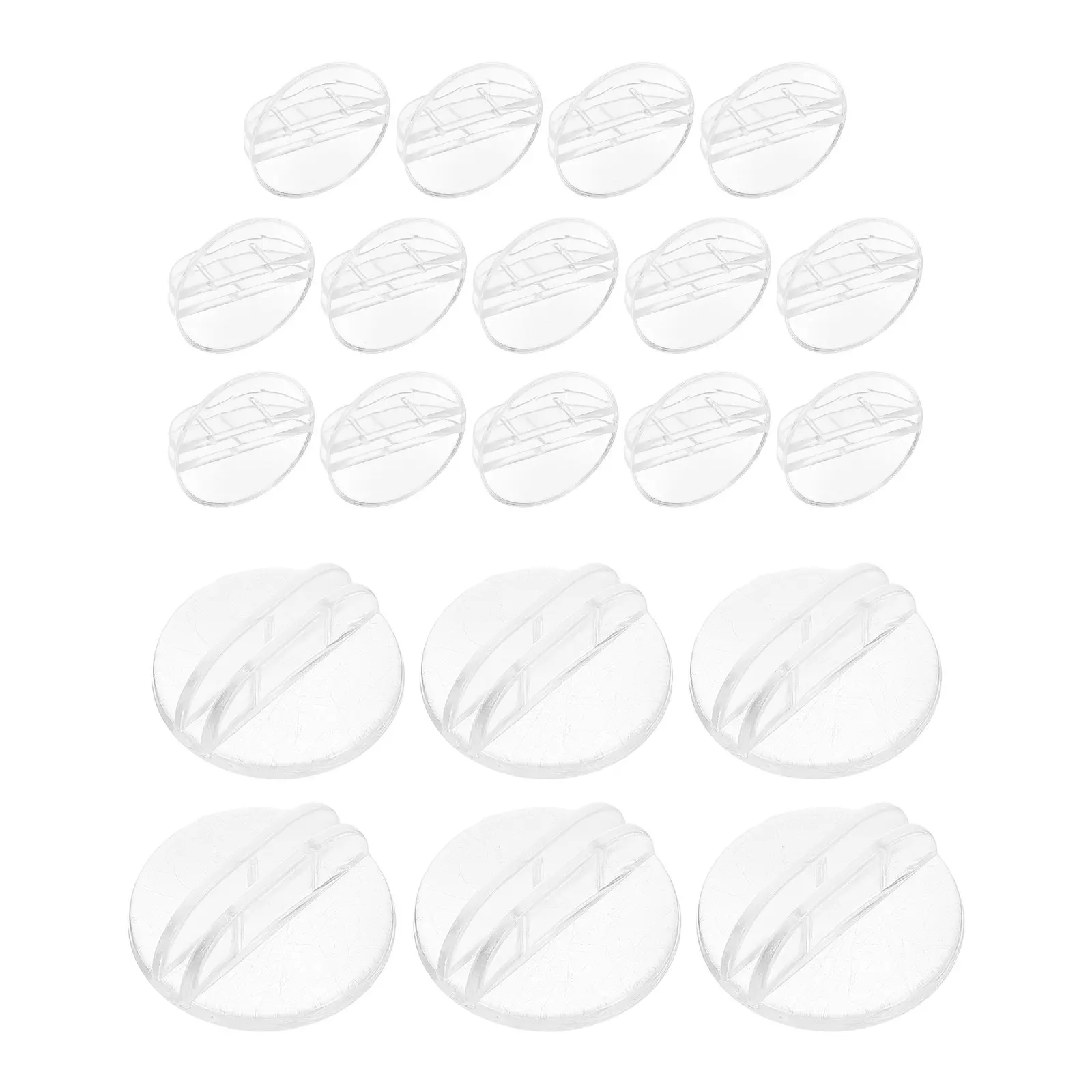 48Pcs Round Card Stands Plastic Clear Stable Base Business Card Holder Board Game Table Display Mini Sign Holder