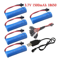 For RC Stunt Car Q85 Q70 3.7v 1500mah 15C 18650 Li-ion Battery Rc Car Toys SM-2P Plug RC Boat Car Water soft Gun Battery Parts