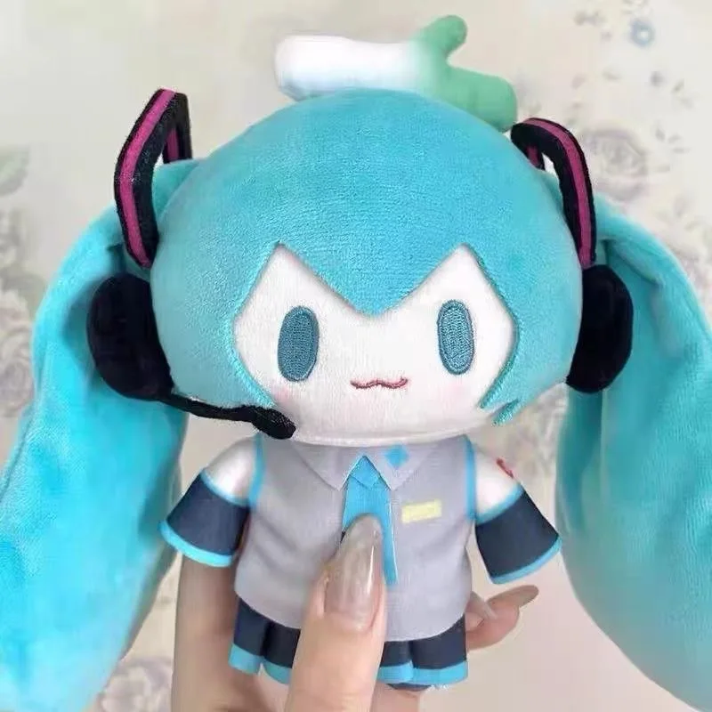 

15CM 2025 New Anime Hatsune Miku Scallion Figure Kawaii Q version Model Plush Toys Doll Ornaments Gifts