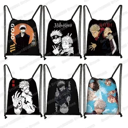 Japanese Anime Jujutsu Kaisen Yuji Itadori Drawstring Bags Women Storage Bag for Travel Shoes Holder Teenager Bookbag Gift