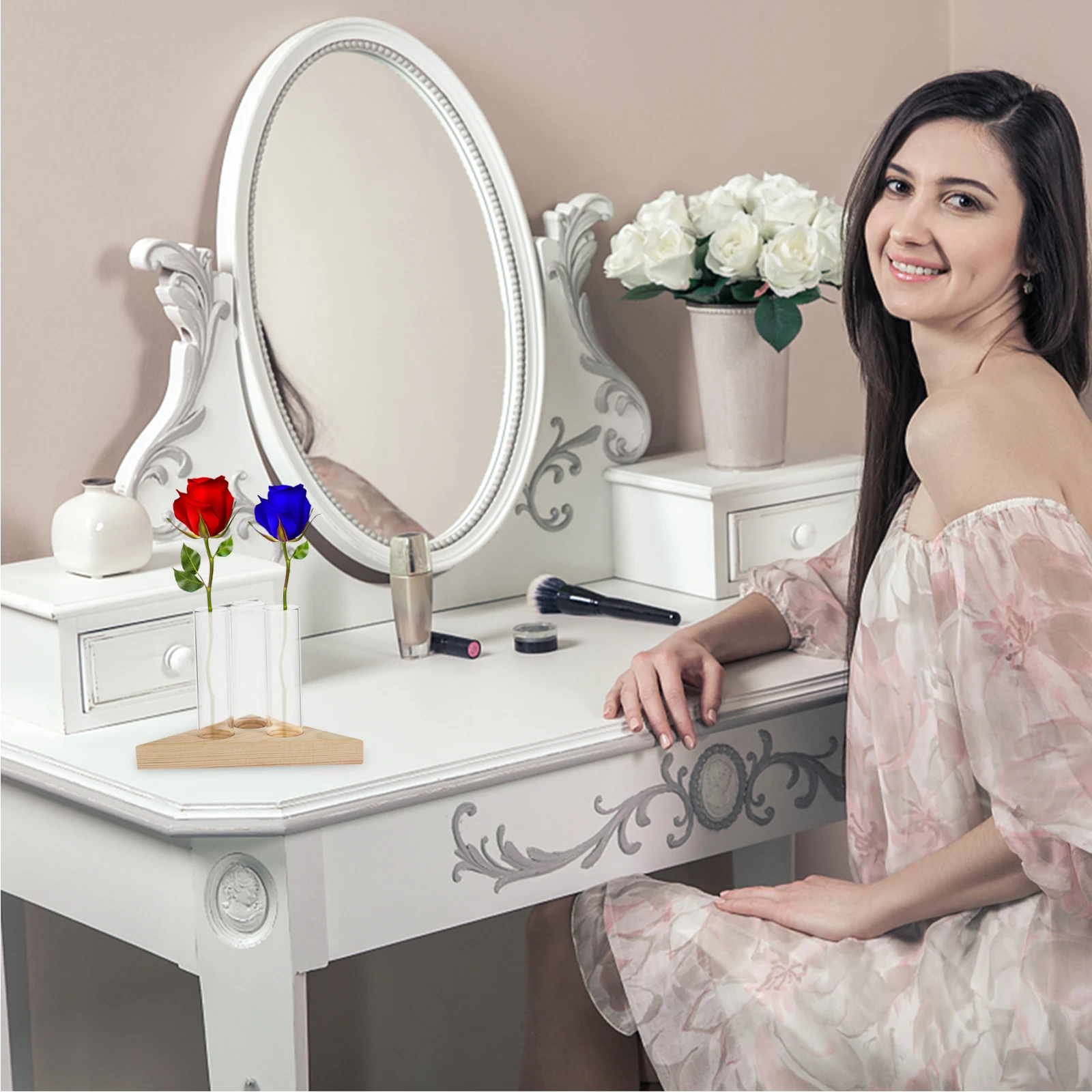 1pcs Creative Glass Flower Vase Triangular Base Hydroponic Planter Bottle Desktop Decorative Home Office Vase For Plants Flowers