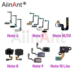 Aiinant botão home touch id sensor de impressão digital cabo flexível para samsung galaxy note 4 5 7 8 9 10 20 plus lite ultra