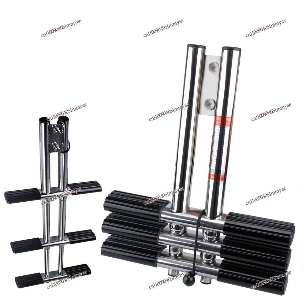 3-Section/4-Section Parallel Leg Ladder Stainless Steel Folding Telescopic Ladder Hanging Ladder Hidden Immovable